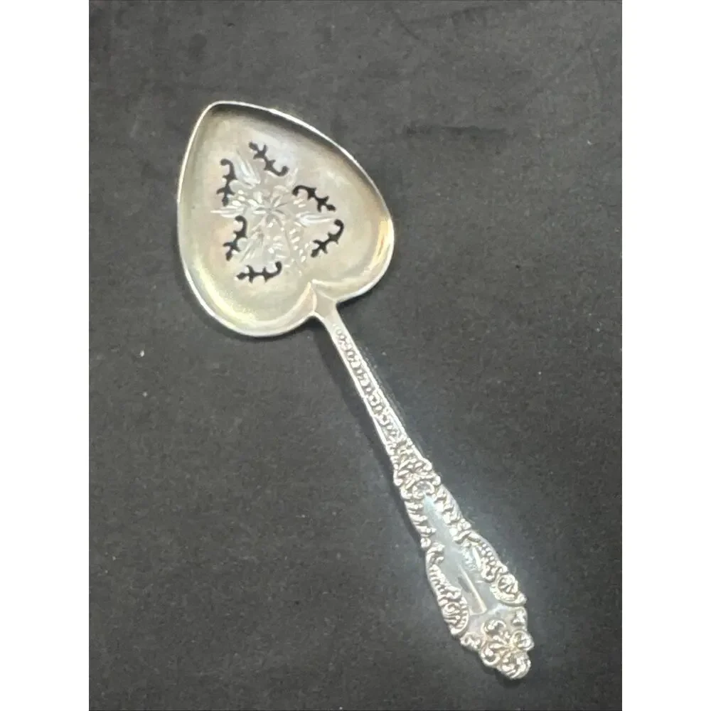 Lafayette by Manchester Heart Shaped Nut Spoon Sterling Silver, Mono